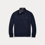 Genser - Luxury Jersey Quarter-Zip Pullover Aviator Navy