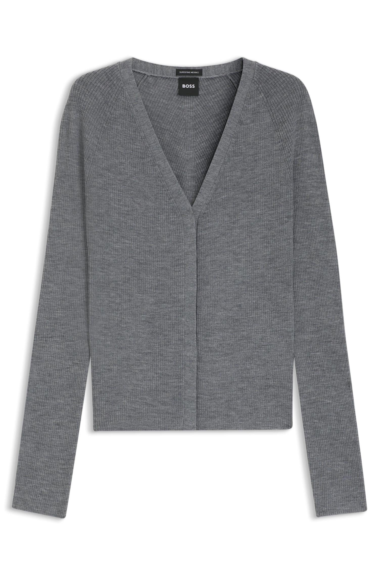 Cardigan - Concealed-closure cardigan in super-fine merino wool