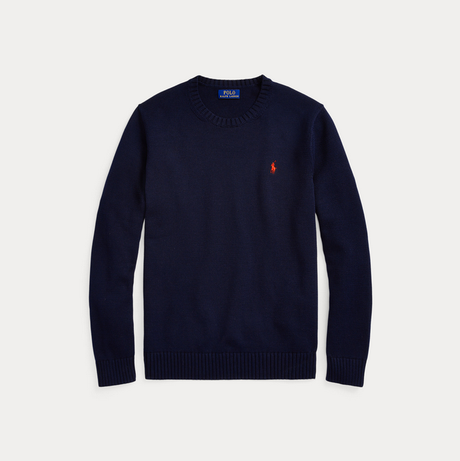 Genser - Cotton Crew Neck Sweater Hunter Navy