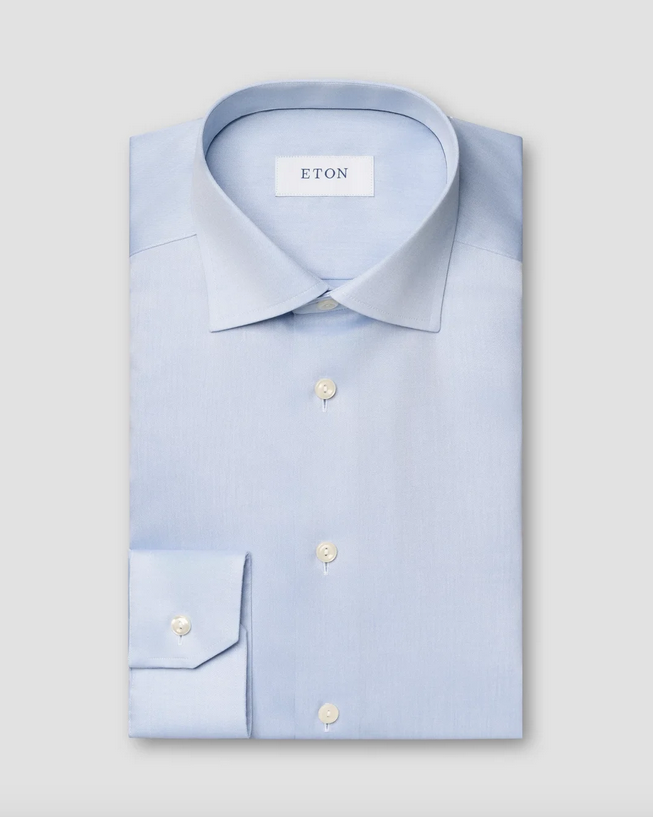 Skjorte - Light Blue Shirt - Signature Twill Contemporary Fit