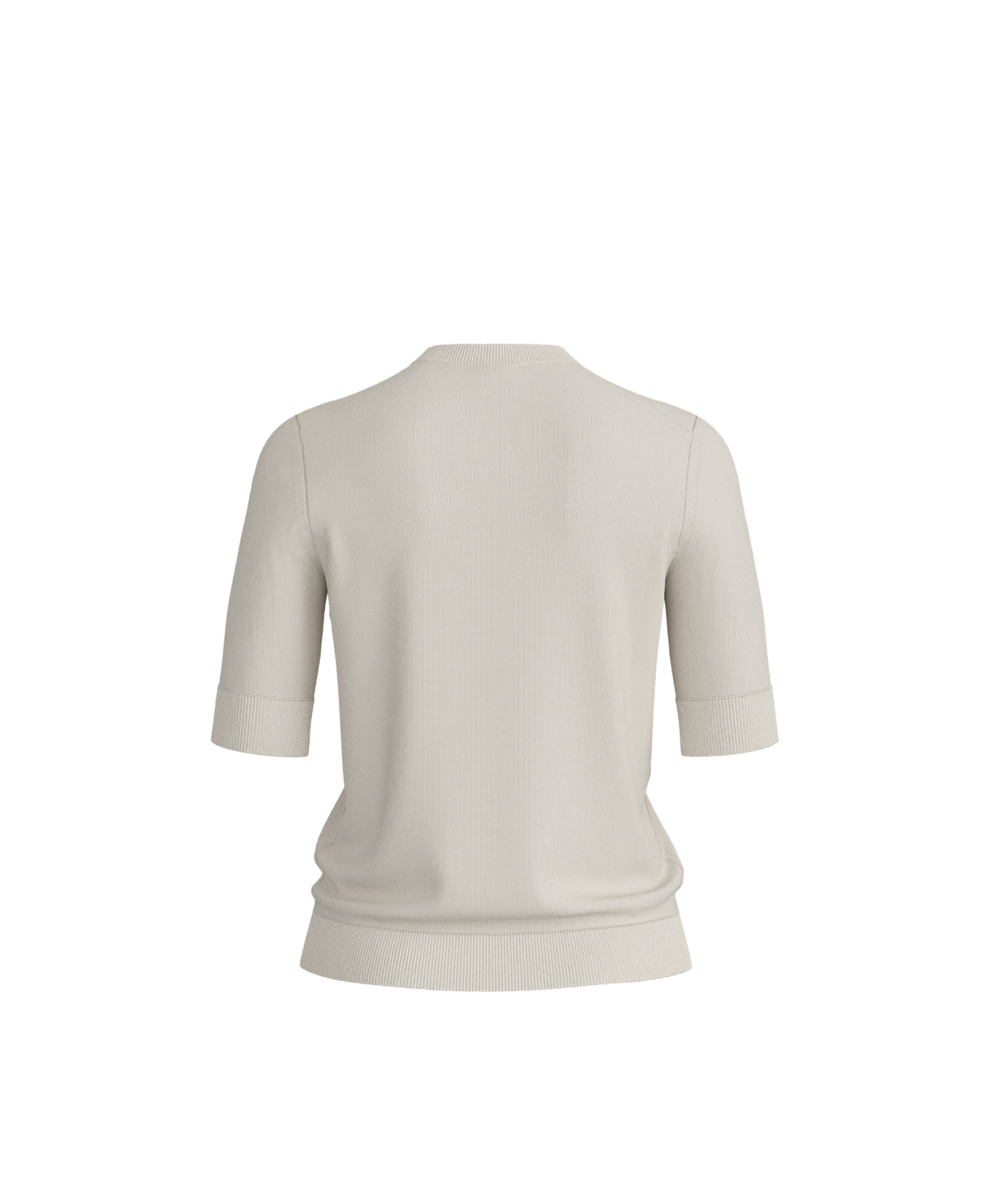 Topp - Short-sleeved sweater in merino wool open white