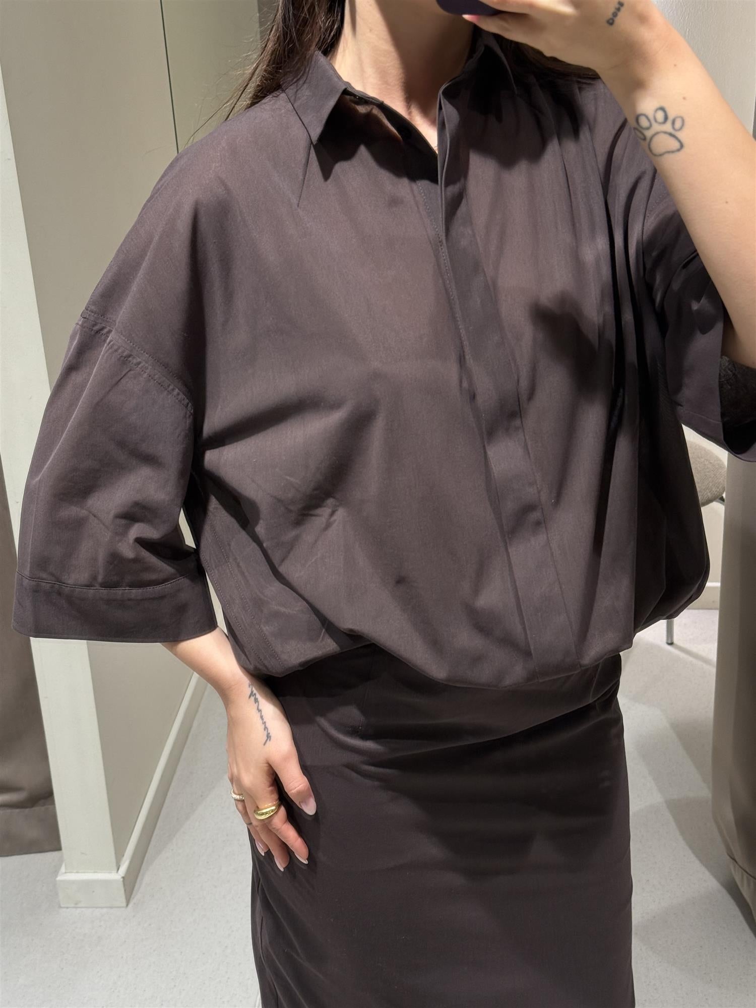 Skjorte - Sasia Dark Brown