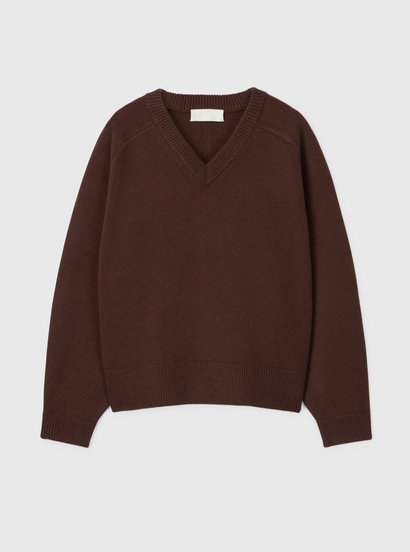 Genser - Harbour V Neck Sweater Chocolate Brown