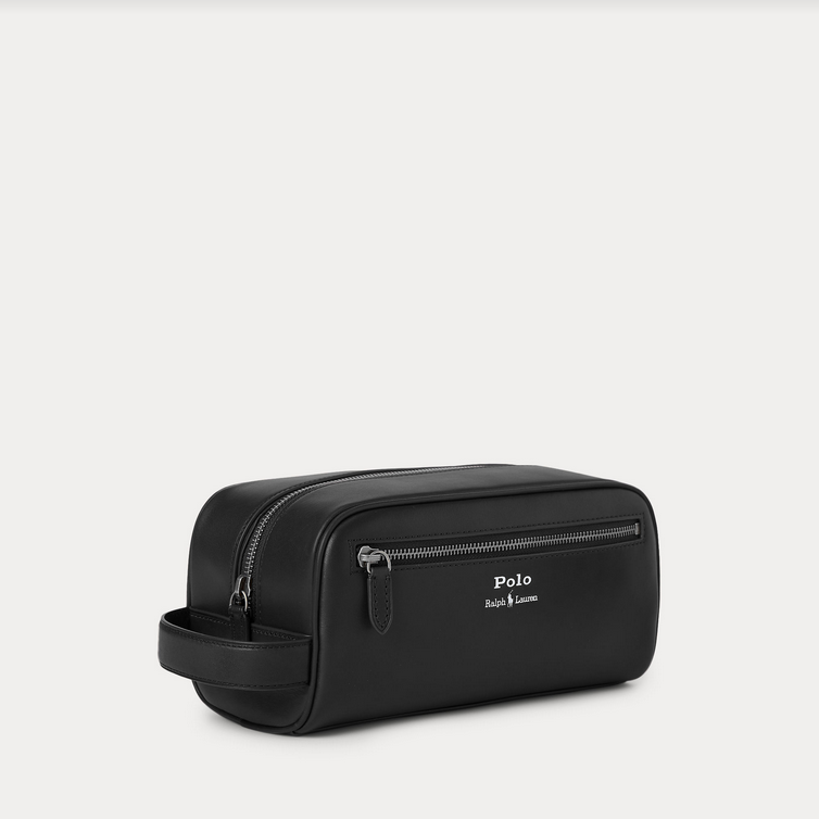 Toalettmappe - Leather Travel Case Black