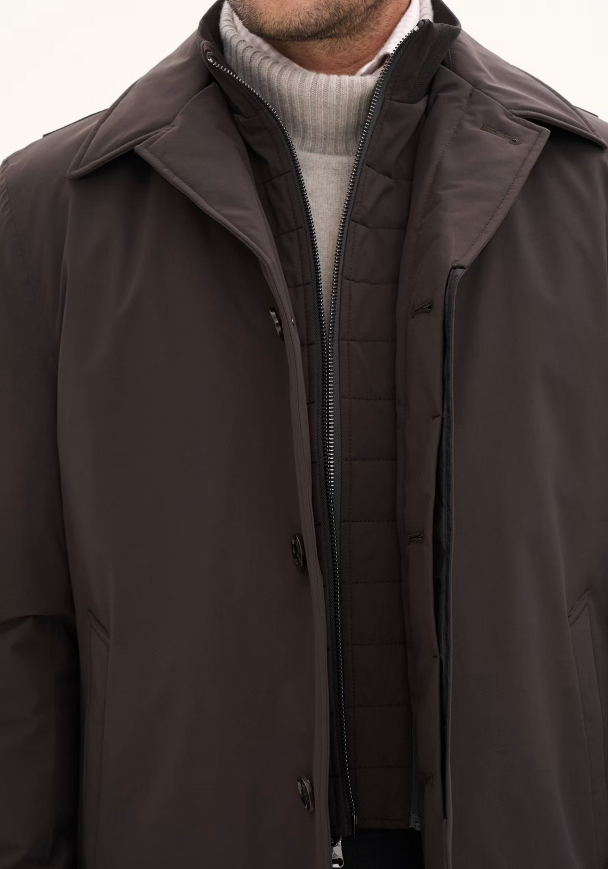 Jakke - Zipped Padded Car Coat Terra Brown
