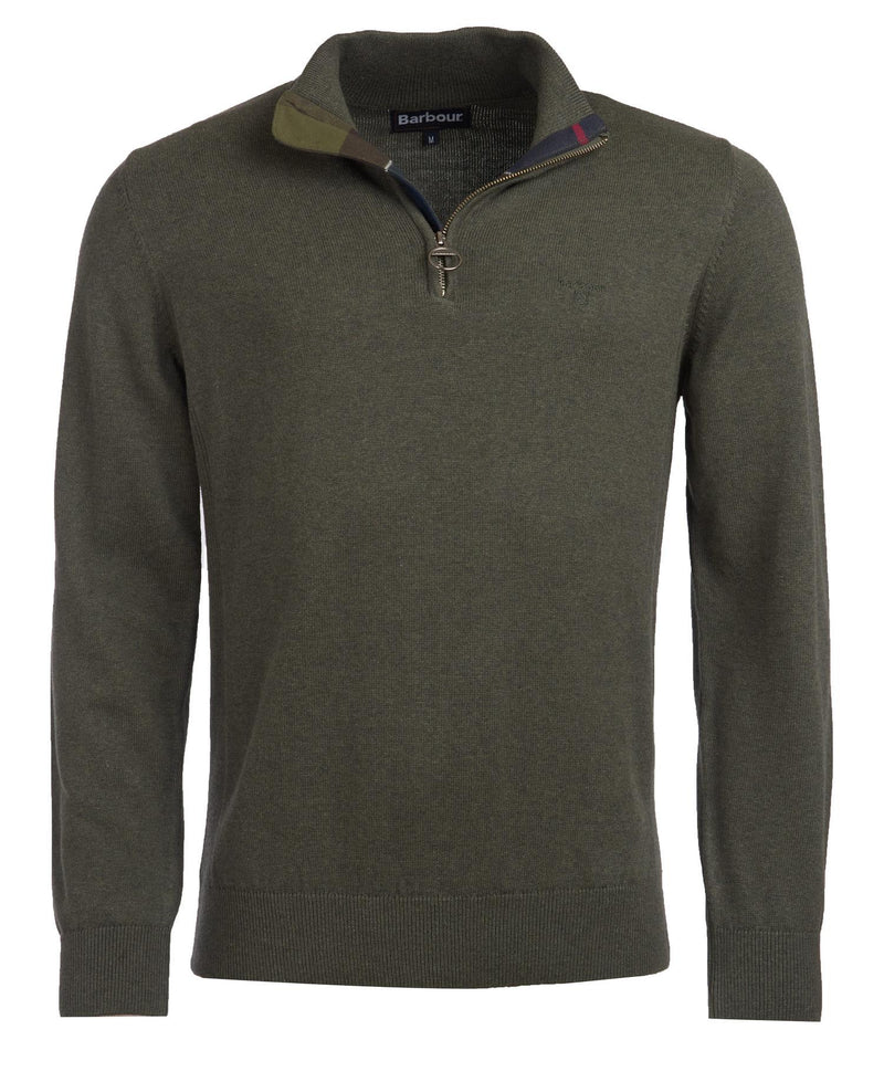 Genser - Cotton Half Zip Olive