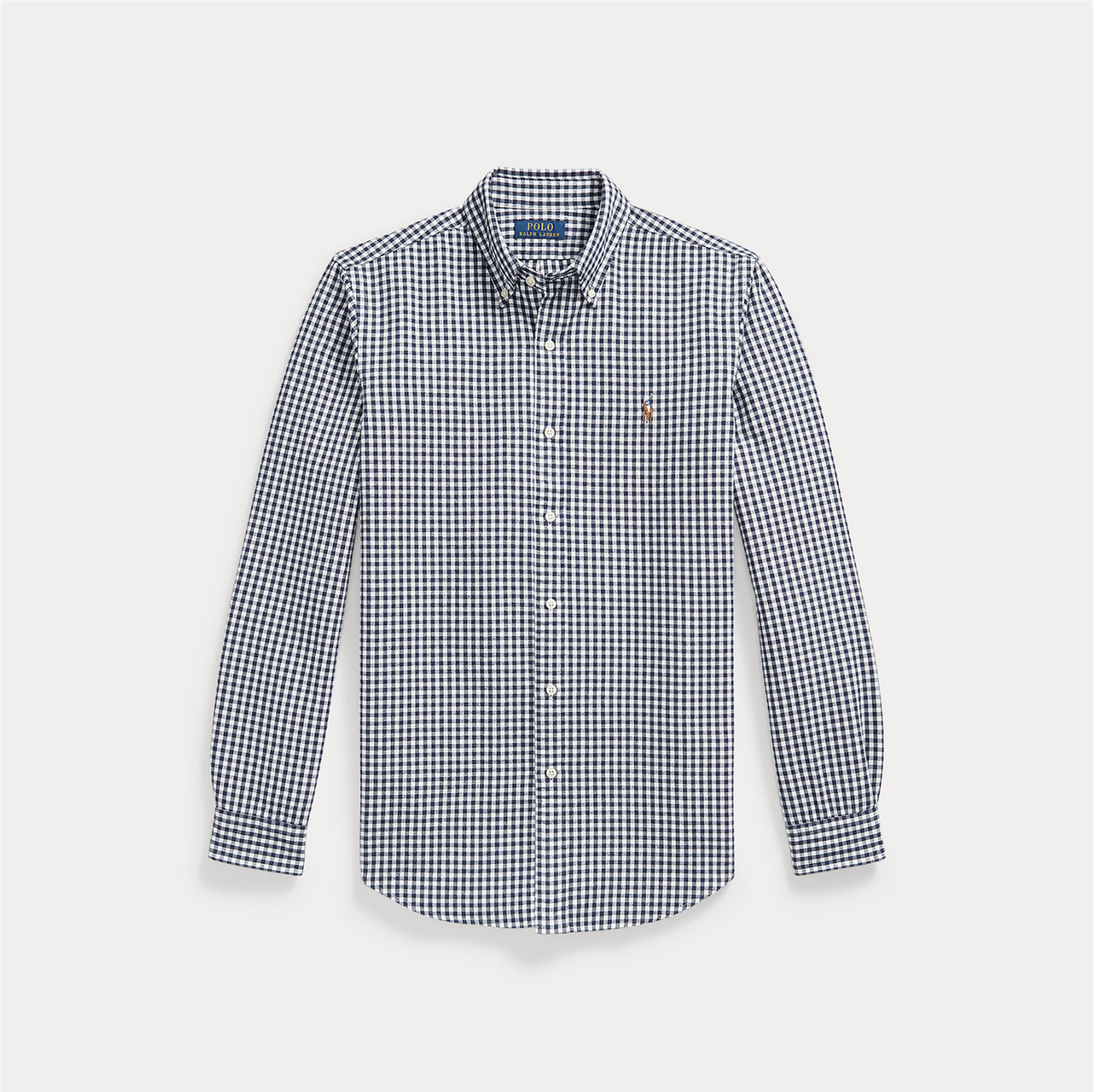 Skjorte - Custom Fit Gingham Oxford Shirt White/Navy