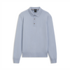 Genser - Merino Wool Polo Sweater Open Blue