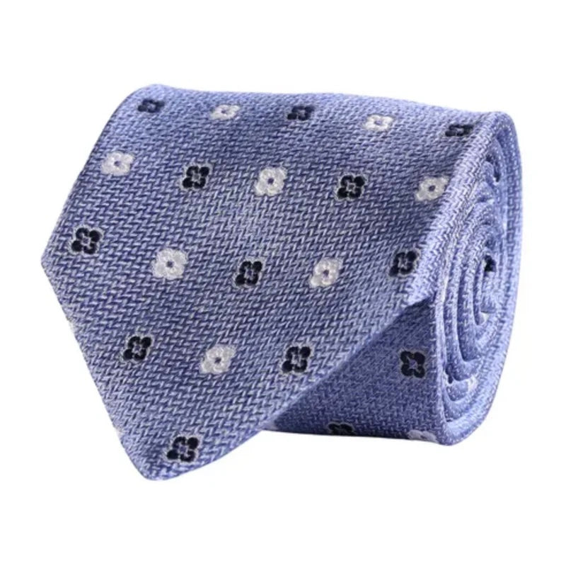 Slips - Classic Tie Sky Blue Melange Flower