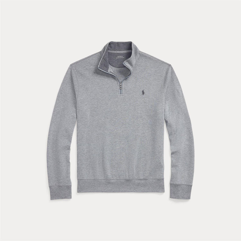 Genser - Luxury Jersey Quarter-Zip Pullover Steel Heather