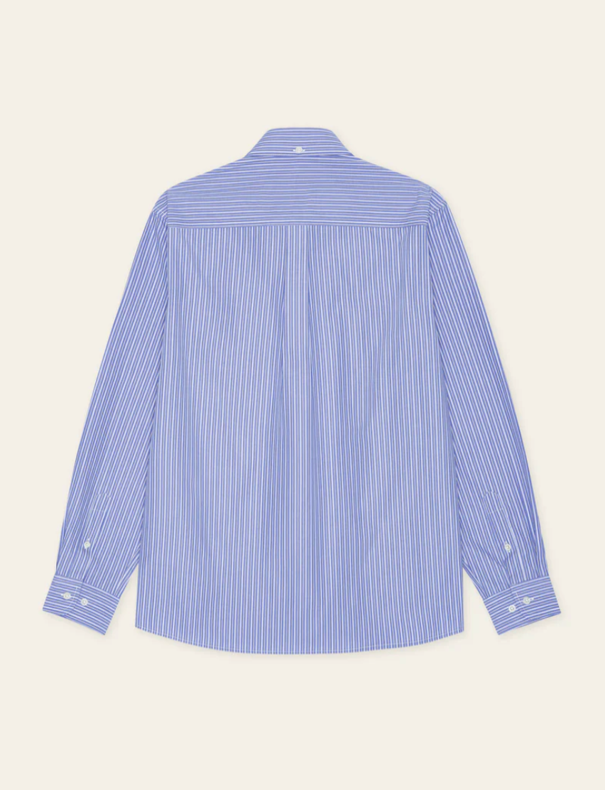 Skjorte - Kent Stripe Poplin Shirt Blue Fog