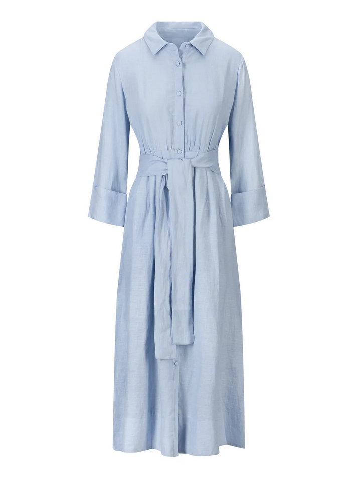 Kjole - Marja Linen Dress Kentucky Blue