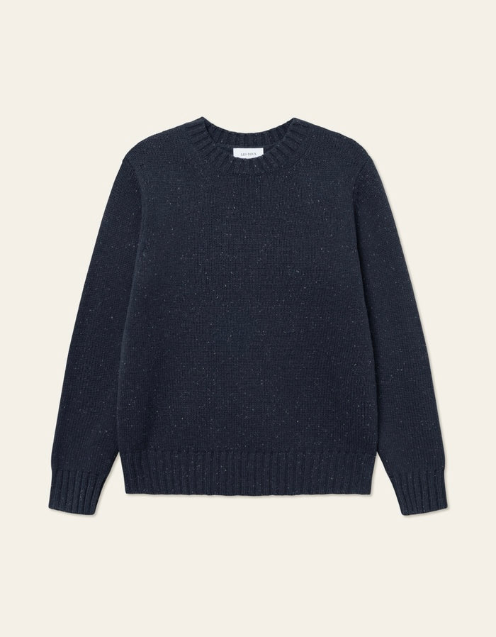 Genser - Gary Fleck Wool Rib Rollneck Dark Navy