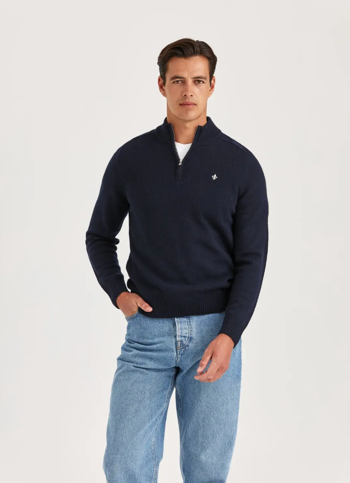 Genser - New Hertford Half Zip Navy