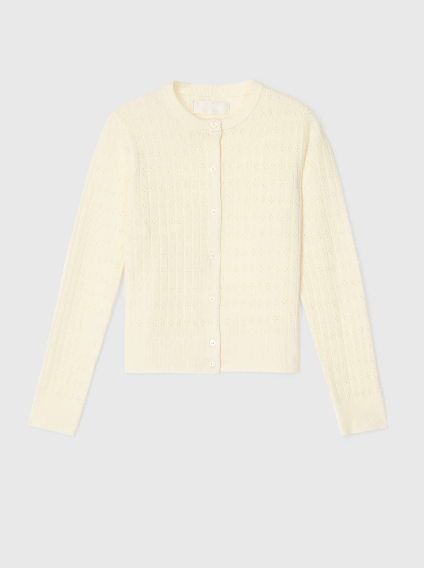 Cardigan - Pointelle Classic Cardigan Cream