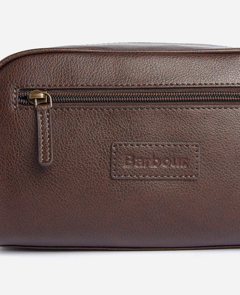 Toalettmappe - Leather Washbag Dk Brown