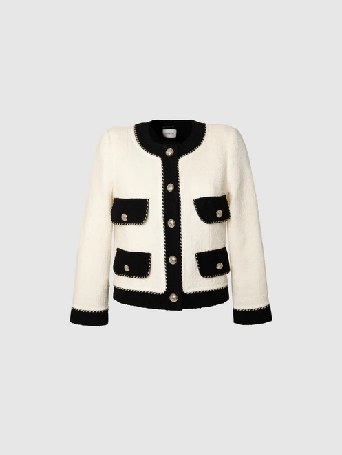 Blazer - Ragni Boucle Blazer Chalk White & Black