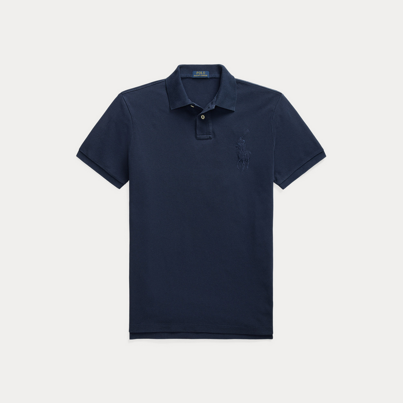 Pique - Custom Slim Fit Big Pony Mesh Polo Shirt Cruise Navy