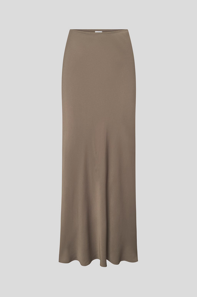 Skjørt - Tyne Satin Midi Skirt DK Truffle