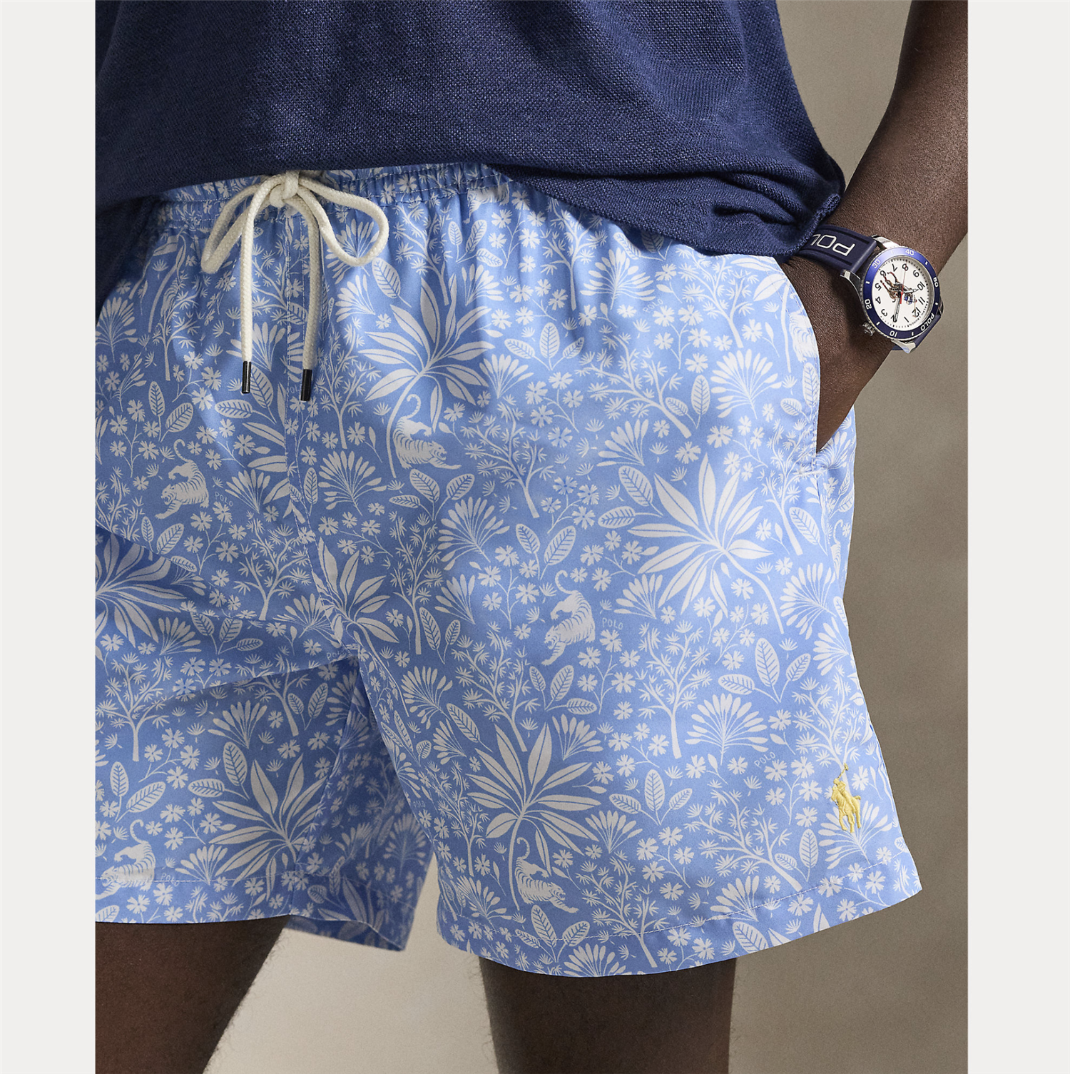 Badeshorts - Travelerer Classic Swim Trunk Blue Tiger Paardise