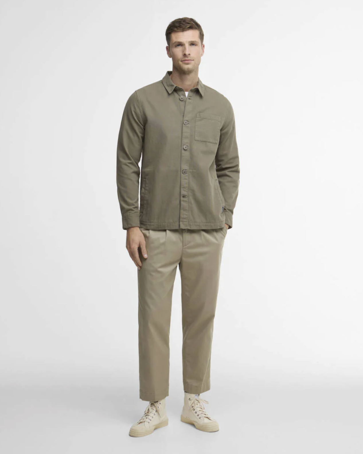 Skjorte - Washed Cotton Overshirt Smokey Olive