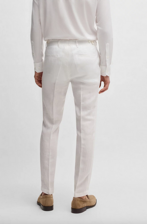 Linbukse -  Formal Trousers in Linen Canvas White