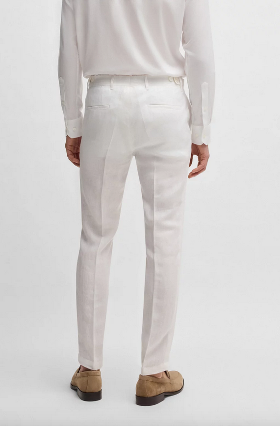 Linbukse -  Formal Trousers in Linen Canvas White