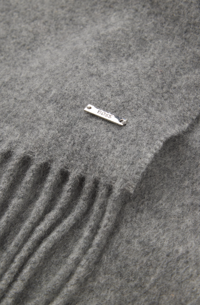 Skjerf - Cashmere Scarf With Twisted Fringes Medium Grey