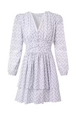Kjole - Lea Dress White Lupin Print