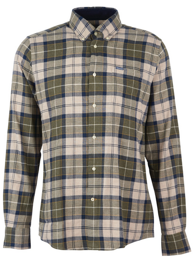 Skjorte - Fortrose Tailored Tartan Shirt Forest Mist Tartan