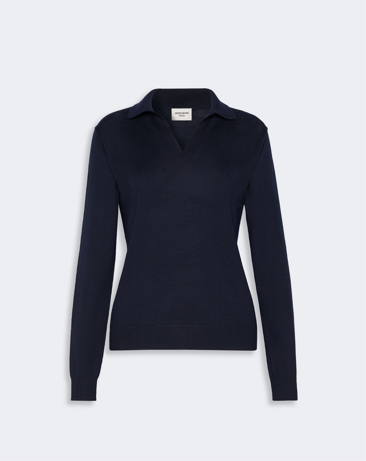 Genser - Cappa Wool And Cashmere Yarn Polo Shirt Navy