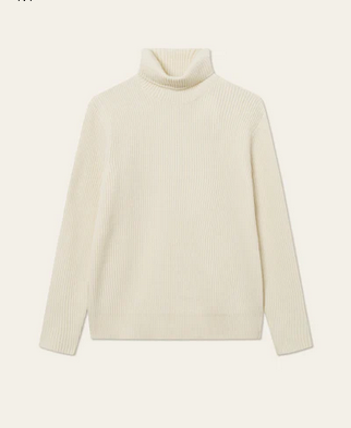 Genser - Eddie Wool Rib Rollneck Knit Ivory