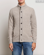 Cardigan - Essential Patch Zip Through Jumper New Stone