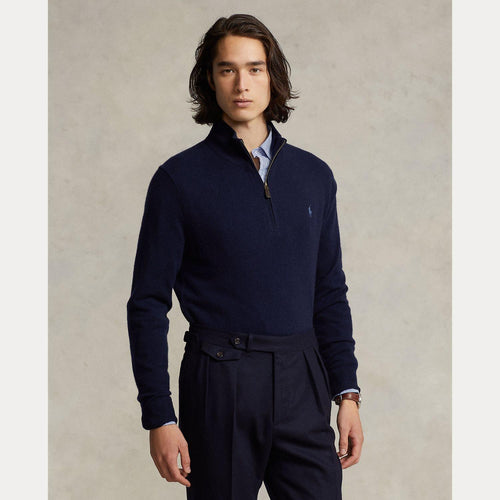 Genser - Wool Quarter-Zip Sweater Navy