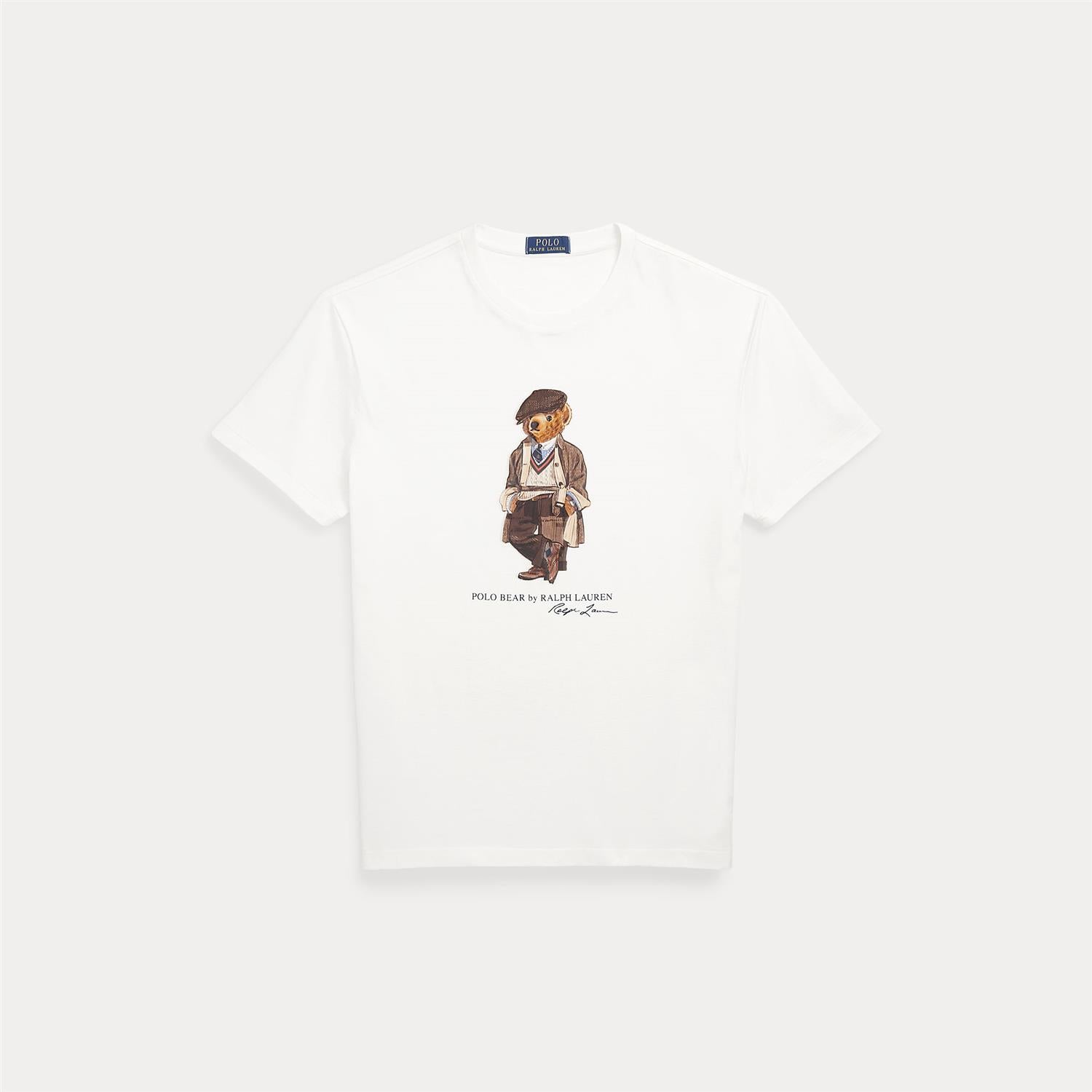 T-skjorte - Custom Slim Fit Polo Bear Jersey T-Shirt Deckwash White Bear WHITE HRTG BEAR