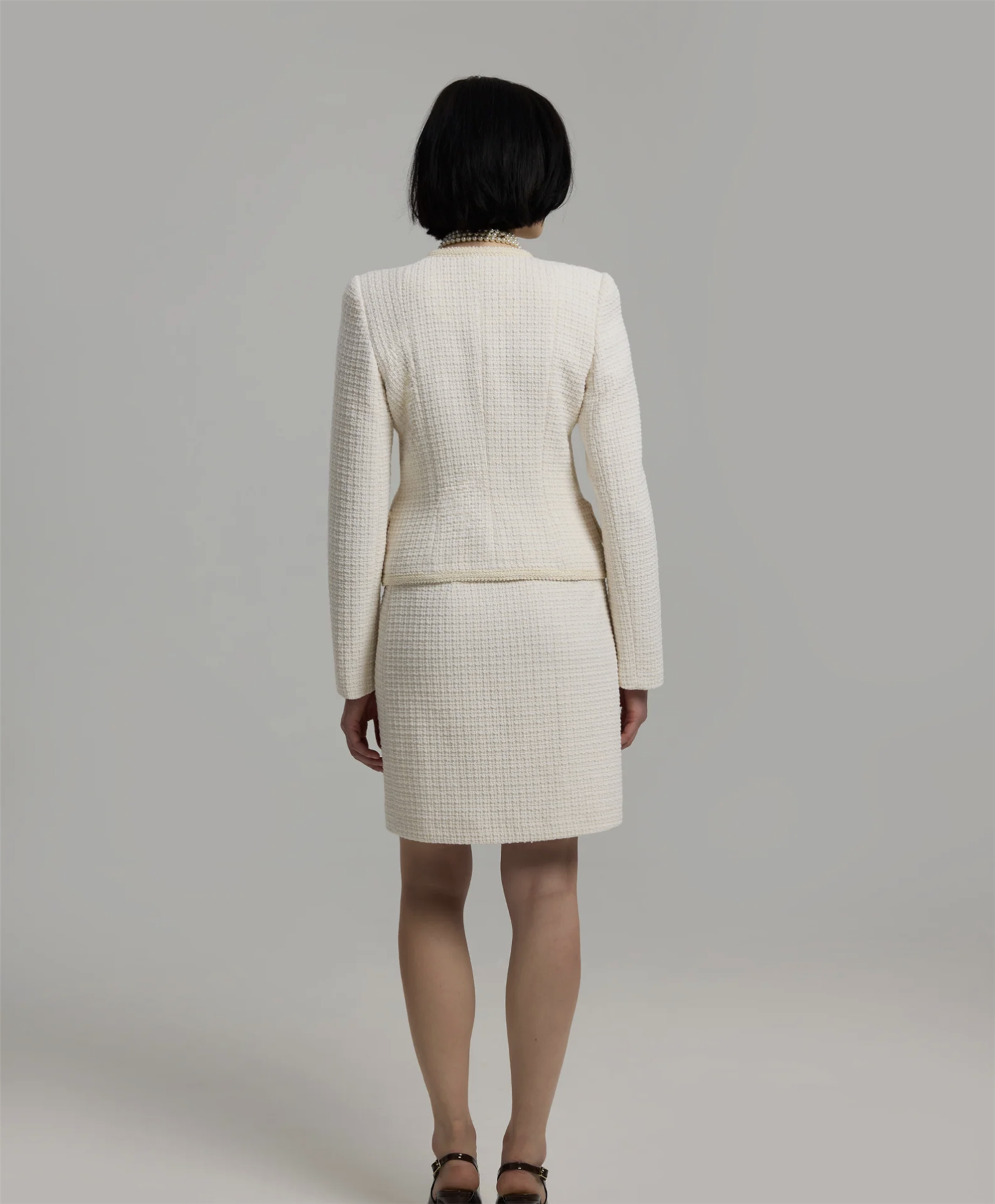 Blazer - Lesley Bouclé Blazer Chalk White