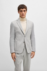 Blazer - Hanry Slim Fit Jacket Knitted Sleeves/Inlay Silver