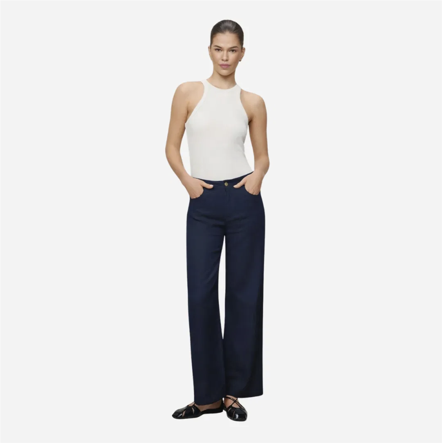 Linbukse - Culotte Linen Navy