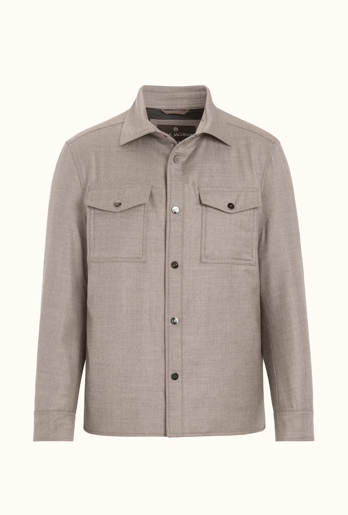 Jakke - Regular Fit Vattert Flanell Overshirt Beige Melange