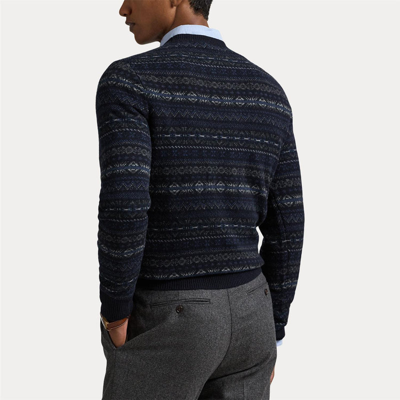 Genser - Fair Isle Wool Sweater Navy Combo