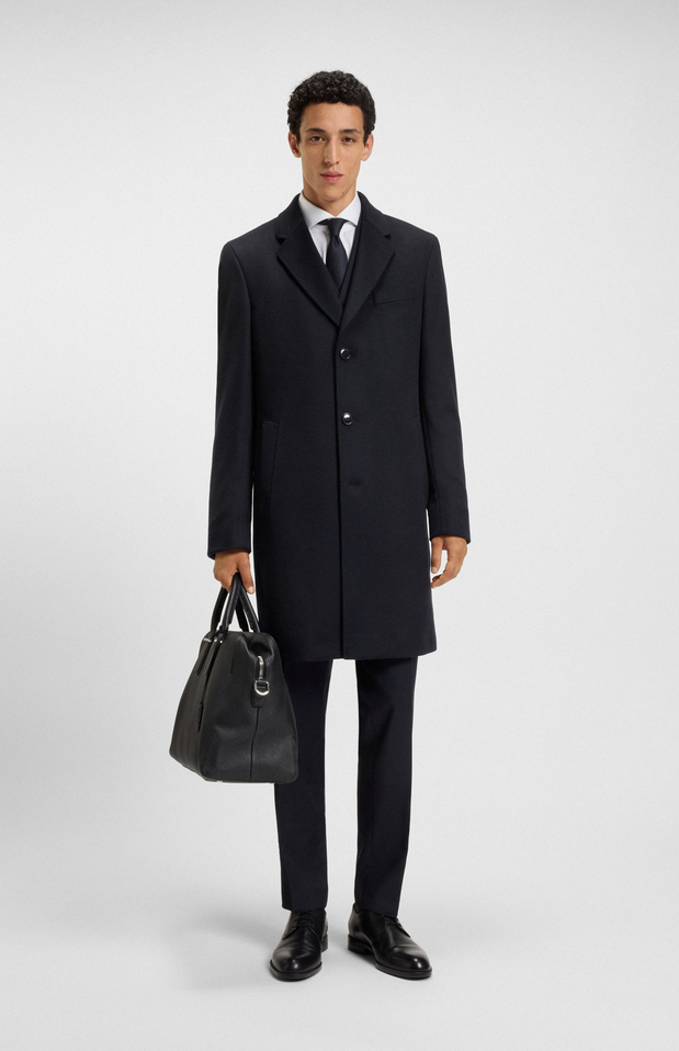 Frakk - Slim Fit Coat Wool Cashmere Dark Blue