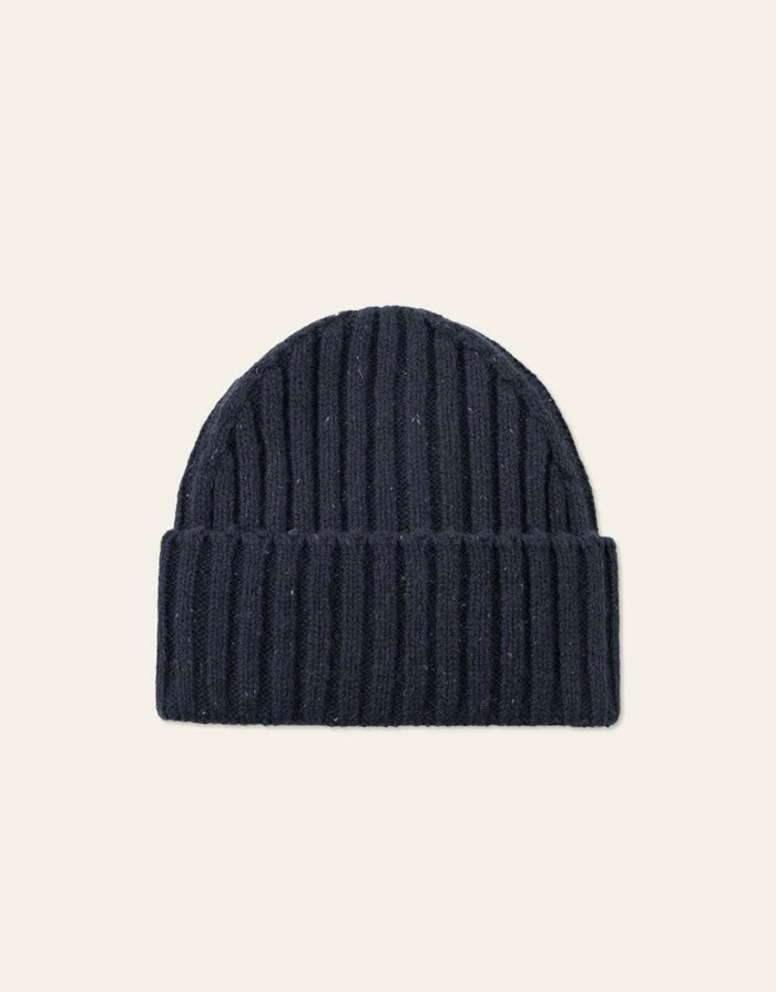 Lue - Wells Fleck Rib Beanie Dark Navy