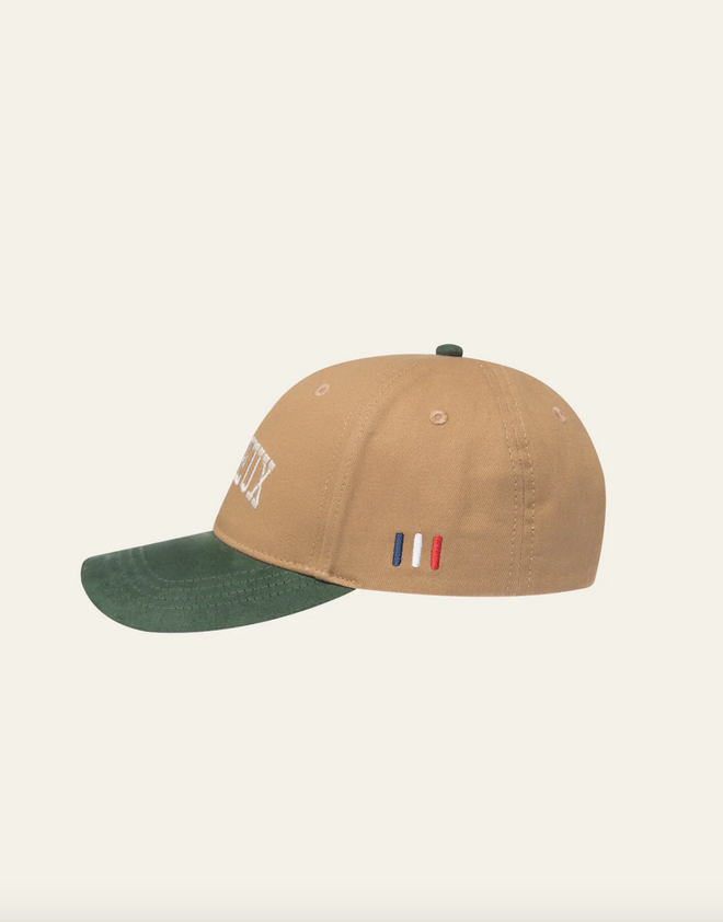 Caps - Blake Baseball Cap Suede 3.0 Camel/Forrest Green