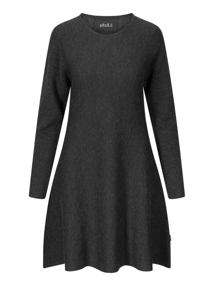 Kjole - Cecilie Merino Dress Dark Grey Melange