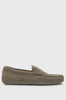 Mokkasiner - Noel Portuguese-Crafted Moccasin Loafers Suede With Penny Trim Open Green