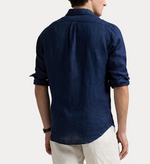 Linskjorte - Custom Fit Linen Shirt Newport Navy