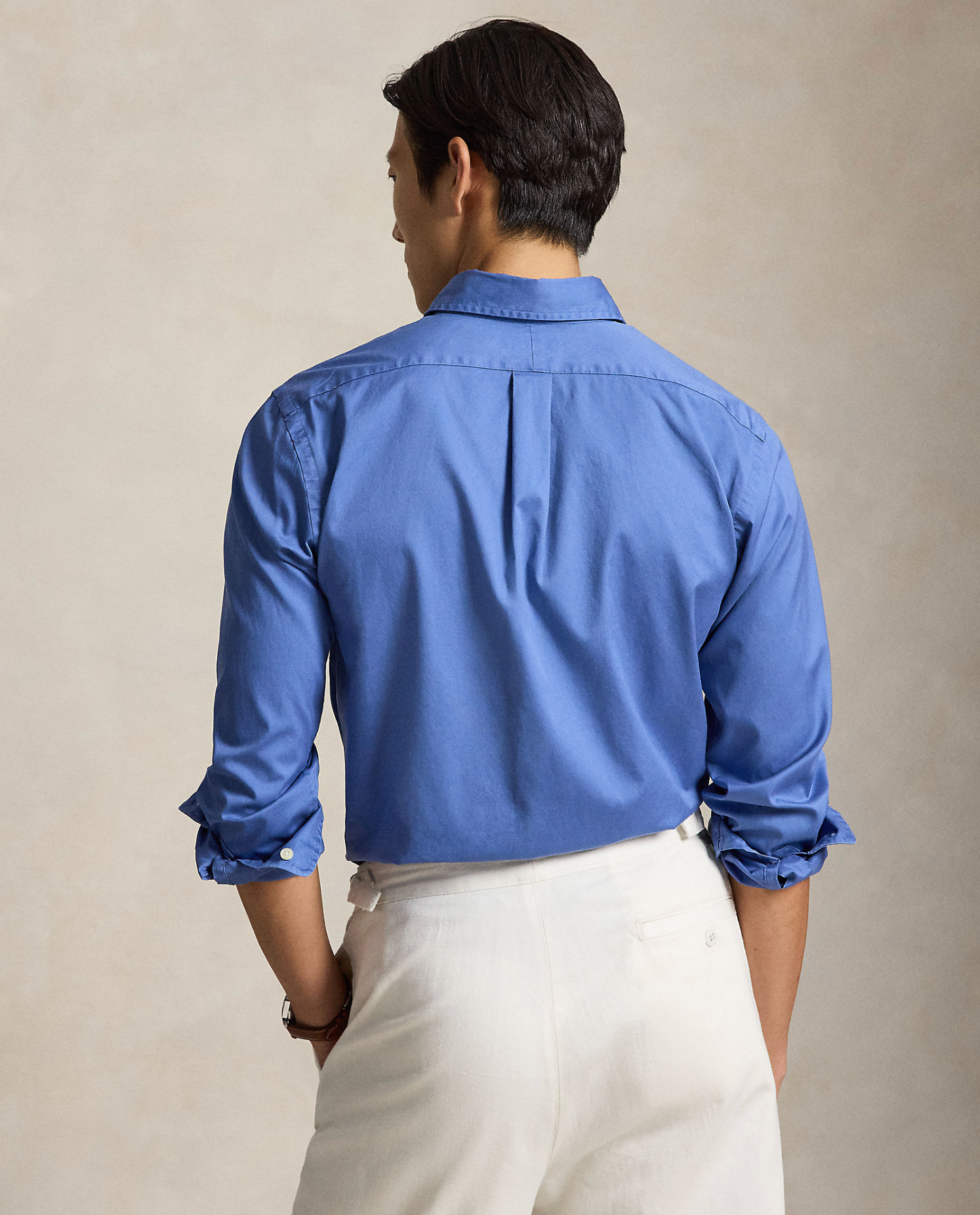 Skjorte - Custom Fit Featherweight Twill Shirt Nimes Blue