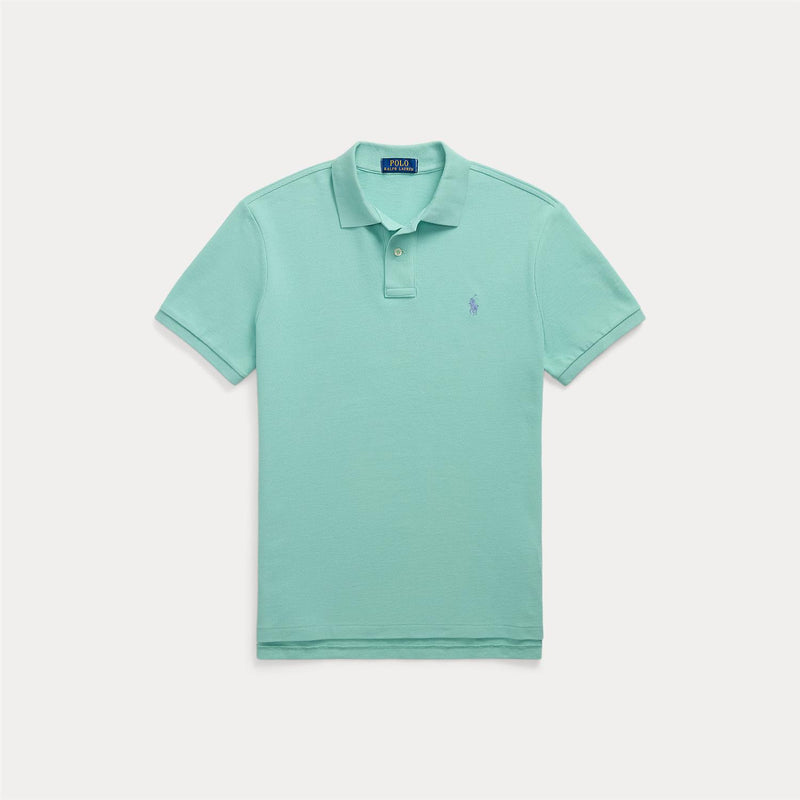 Pique - Custom Slim Fit Mesh Polo Shirt Celadon