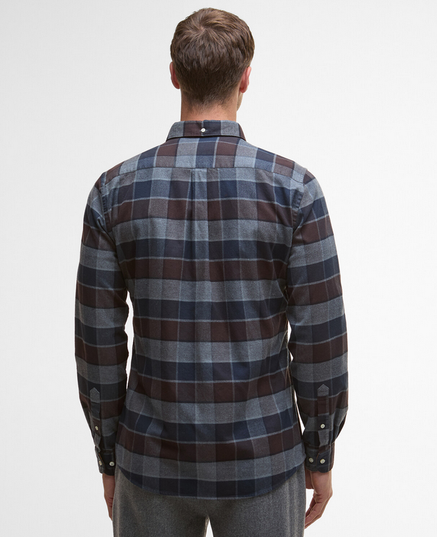 Skjorte - Valley Tailored Checked Shirt Dark Oak Brown