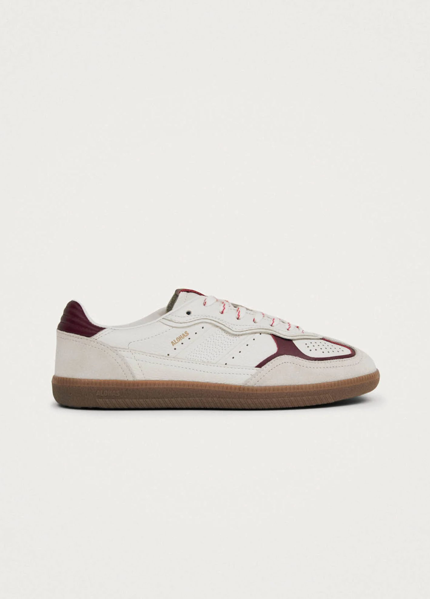 Sneakers - Tb.490 Rife Grain White Burgundy Leather Sneakers